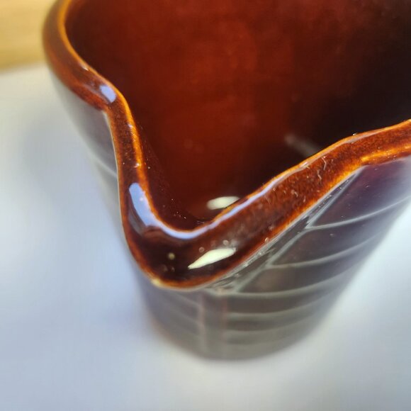 Monmouth Pottery Pitcher Jug Vintage 1940s Brown Stoneware Milk, Juice, Water - Picture 5 of 9